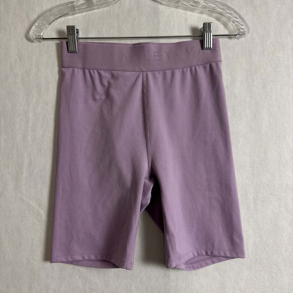 Varley Women's Size Small Purple Polyester High Waisted Biker Shorts